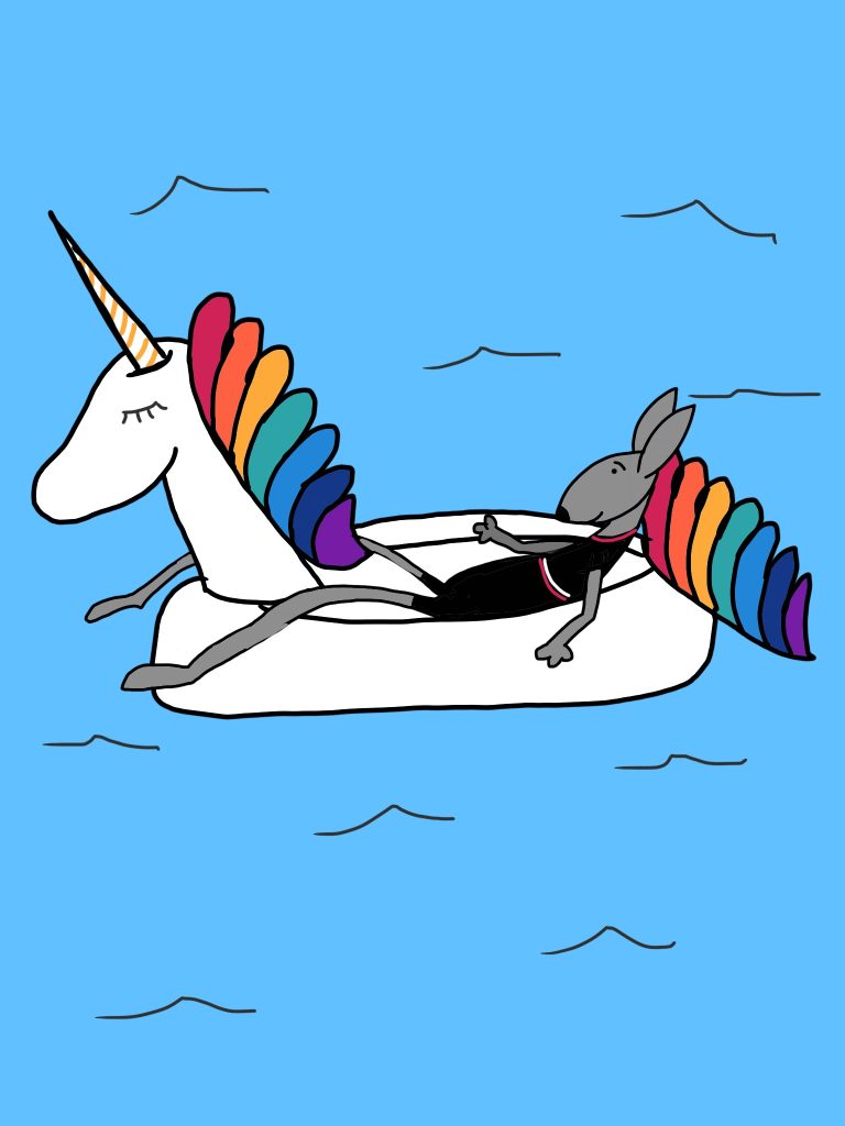 I have a huge unicorn floaty!